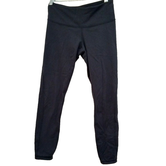 Lululemon Leggings Size 6 Black Midrise 26x24" Yoga Pants Wide‎ Waist Band - Picture 1 of 11
